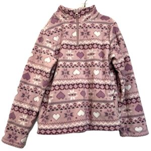 Kids' Purple Patterned Fleece Sweatshirt 4-6Y